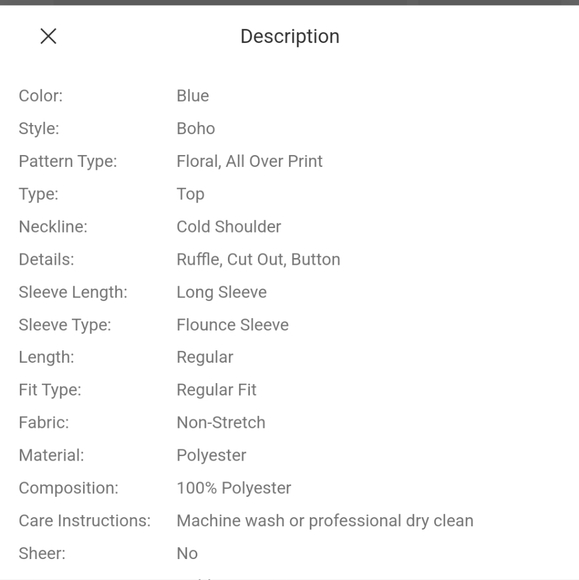 Floral Print Ruffle Cold Shoulder Blouse Green Size L - Picture 14 of 14